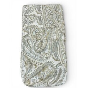 4-Custom Jacquard Paisley Pillow Covers Sz-18 x 18 Gold, Silver, Ivory Neutrals